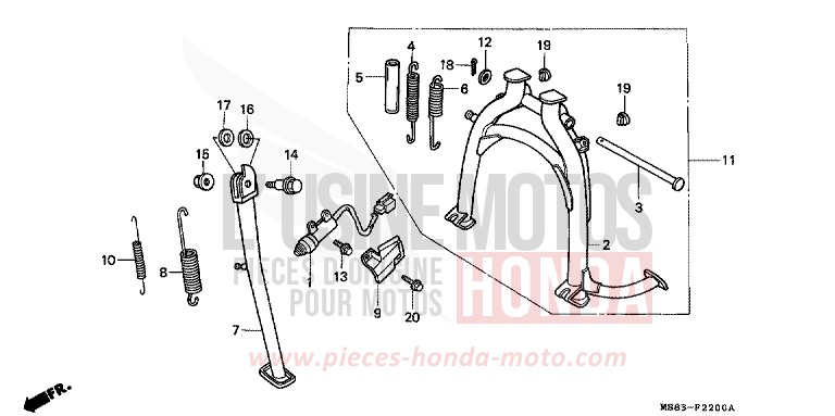 STAENDER von Africa Twin SHASTA WHITE (NH138H) von 1989